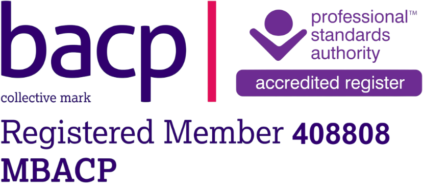 BACP (British Association for Counselling and Psychotherapy) logo, indicating Sue Lynes' professional membership.